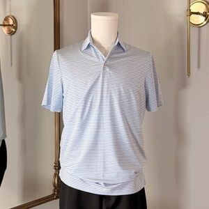 Coastal Sport RLX Ralph Lauren Striped Polo S Old Money Preppy Performance Blue